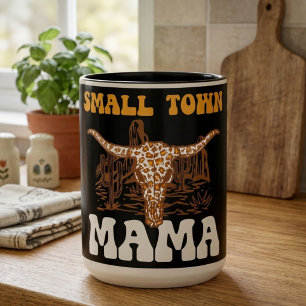 Kleine Stadt Mama Western Muttertag Einzigartig Zweifarbige Tasse
