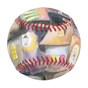 Kleine Stadt nachts Baseball