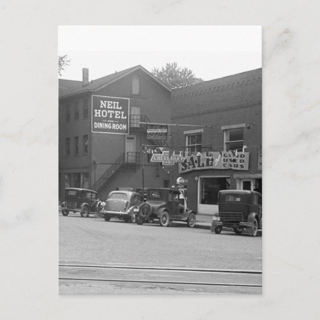 Kleine Stadt Ohio, 1930er Postkarte (Vorderseite)