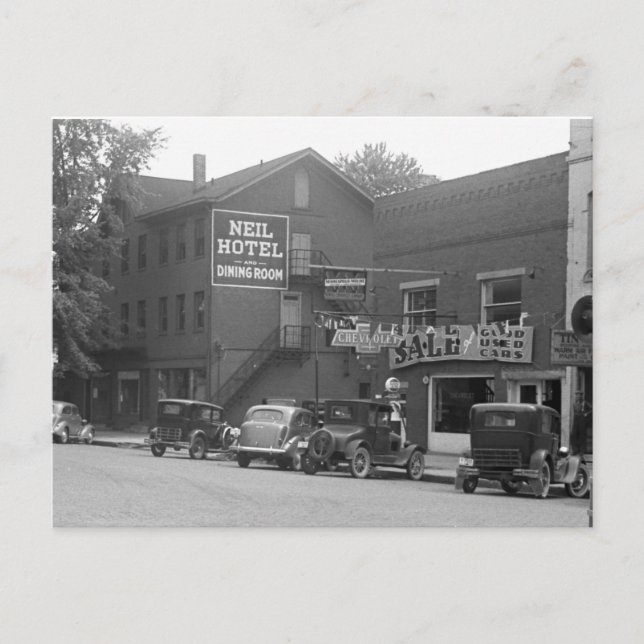 Kleine Stadt Ohio, 1930er Postkarte (Vorderseite)