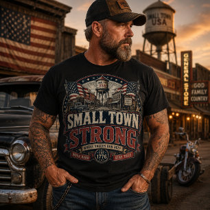 Kleine Stadt Stark   Vintage-Americana-Herzland  T-Shirt