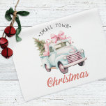Kleine Stadt Weihnachten Pink Truck Weihnachten Geschirrtuch<br><div class="desc">Weihnachtsküche Handtuch.</div>