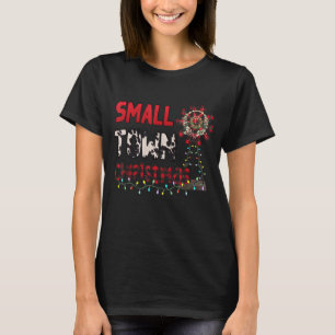 Kleine Stadt Weihnachten Windmühle Red Kariert Cow T-Shirt