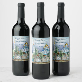 Kleine Stadt Zadonsk Weinetikett