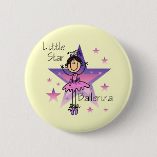 Kleine Stern-Ballerina - Braunes Haar Button