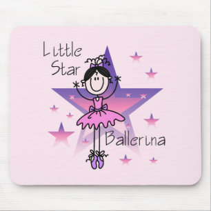 Kleine Stern-Ballerina-schwarze Haare Mousepad