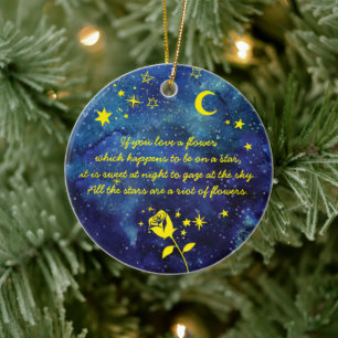 Kleine Sterne und personalisierte Namensverzierung Keramik Ornament