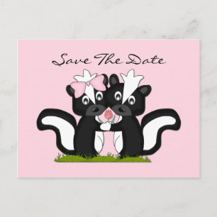 Kleine Stinktiere Save the Date Ankündigungspostkarte