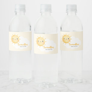 Kleine Strahl des Sonnenschein-Baby-Shower Wasserflaschenetikett