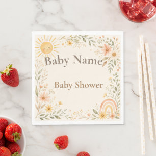 Kleine Strahlen des Sonnenschein-Baby-Shower-Papie Serviette