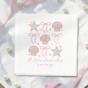 Kleine Strand-Schatz Kommt Baby Shower Serviette