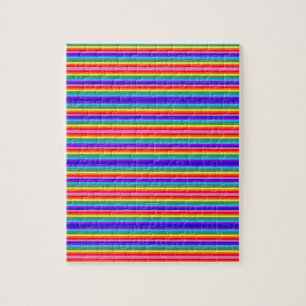 Kleine Streifen mit Regenbogenfarben Puzzle