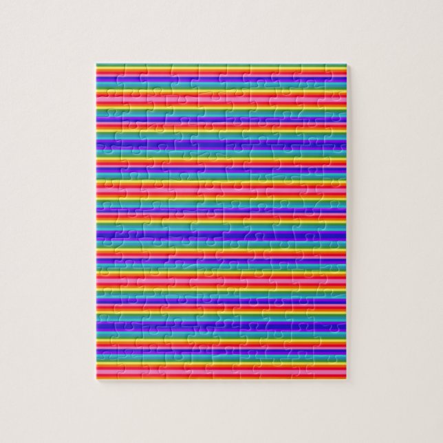 Kleine Streifen mit Regenbogenfarben Puzzle (Vertikal)