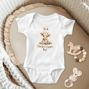 Kleine Stückchen Country Baby Boy oder Girl Cow Strampler