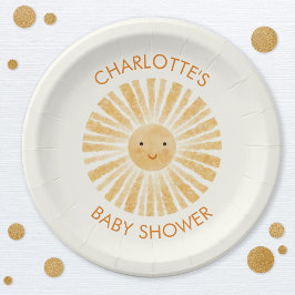 Kleine Sunshine Baby Dusche Personalisiert Pappteller