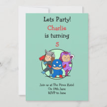 Kleine Superhelden-Party-Einladung