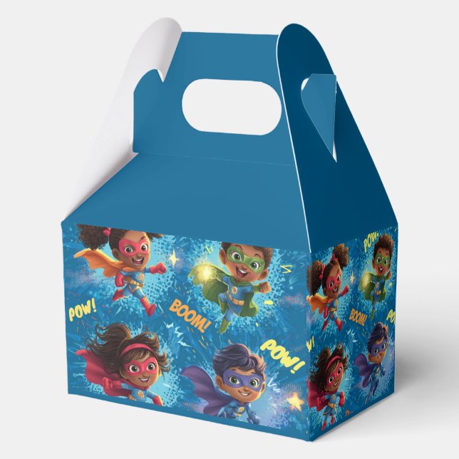 Kleine Superhelden-Party Geschenkschachtel (Rückseite)