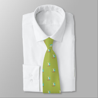 Kleine Surfbretter in Sand Pattern Green Krawatte