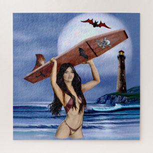 Kleine Surfer-Ghule wollen nur Spaß im Sonnenschei Puzzle