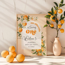 Kleine Süsse 1. Geburtstagsfeier auf Zitrusfrüchte Poster