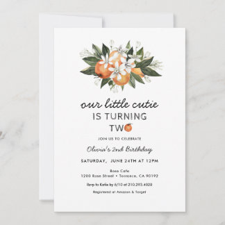 Kleine Süsse 2. Geburtstag Party drehen zwei Einladung