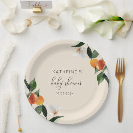 kleine Süsse Aquarell Zitrusbrasse Pappteller