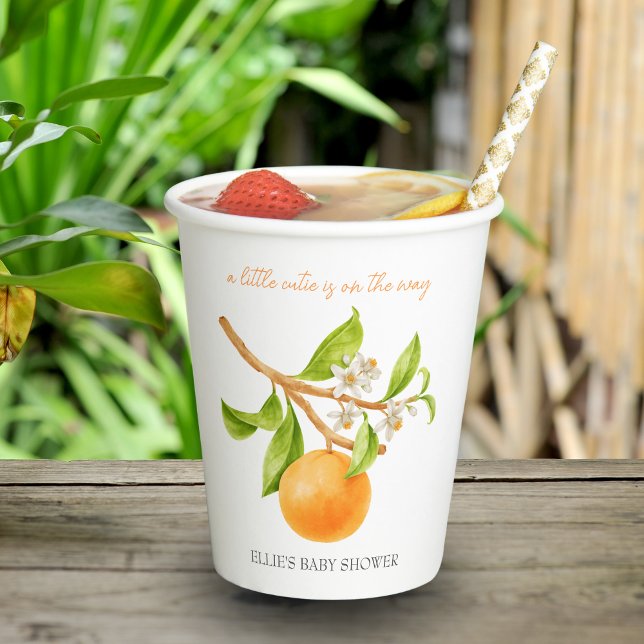 Kleine Süsse Ästhetische Babydusche Pappbecher (A little cutie is on the way | Personalized paper cups for baby shower)