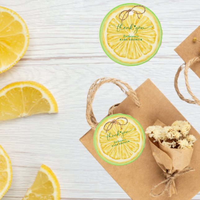 Kleine Süsse auf dem Weg Lemon Citrus Babydusche Geschenkanhänger (Von Creator hochgeladen)
