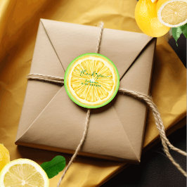Kleine Süsse auf dem Weg Lemon Citrus Babydusche Runder Aufkleber