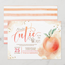 Kleine Süsse auf dem Weg Pfirsichdusche Einladung