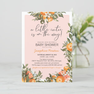 Kleine Süsse auf der Way Orange Citrus Baby Dusche Einladung