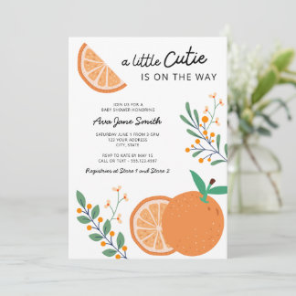 Kleine Süsse auf der Way Orange Theme Baby Dusche Einladung