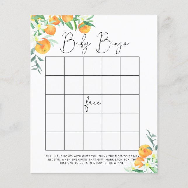 Kleine Süsse Baby Dusche Bingo Spiel (Vorderseite)