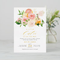 Kleine Süsse Baby Dusche Goldfolie Einladung