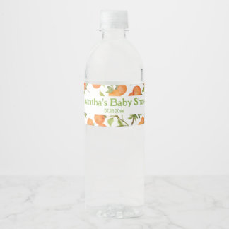 Kleine Süsse Baby Dusche Orange Muster Wasserflaschenetikett