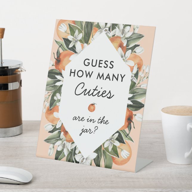 Kleine Süsse Baby Shower Guess Spielzeichen Sockelschild (In SItu)