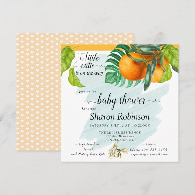 Kleine Süsse Babydusche Orange (Vorne/Hinten)