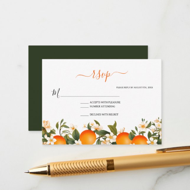 Kleine Süsse Babydusche Orange UAWG Begleitkarte (Vorderseite/Rückseite Beispiel)