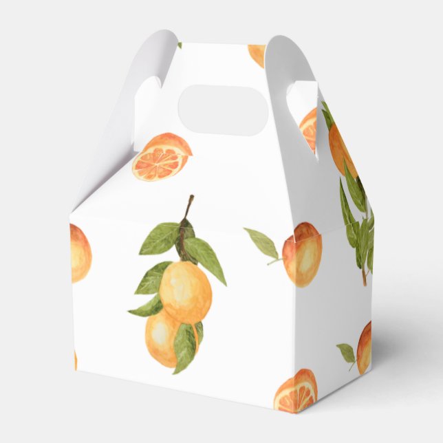 Kleine Süsse Babydusche Orangen Geschenkschachtel (Vorderseite)