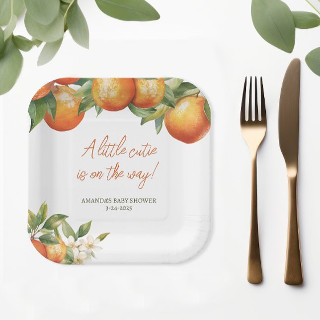 Kleine Süsse Babydusche Pappteller (Little Cutie Baby Shower Paper Plate)