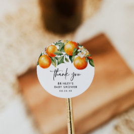 Kleine Süsse Babydusche Rundkleber Zitrusfrüchte Runder Aufkleber