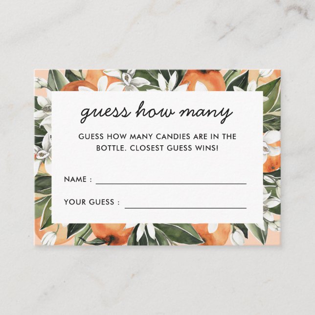 Kleine Süsse Babydusche schätzt wie viele Begleitkarte (Vorderseite)