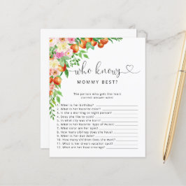 Kleine Süsse Babydusche Wer Mommy Best Game kennt