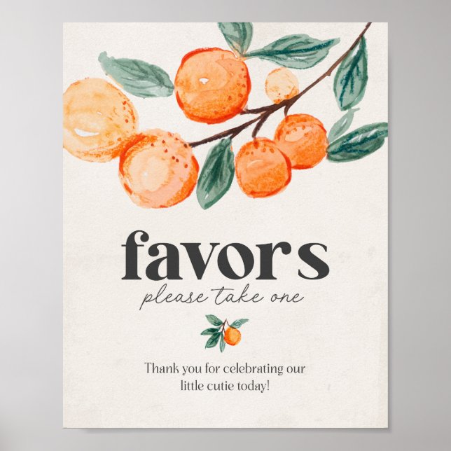 Kleine Süsse Babyduschfavoriten Zeichen Poster (Vorne)