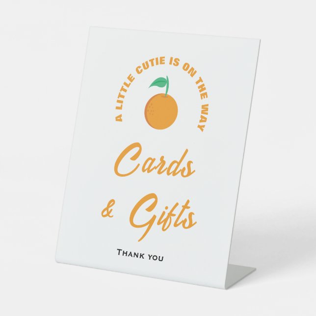 Kleine Süsse Babyduschkarten und Geschenksschild Sockelschild (Vorderseite)