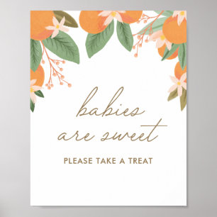 Kleine Süsse Citrus Baby Dusche Babys sind süß Poster