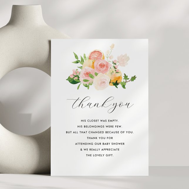 kleine Süsse Citrus Baby Dusche danke Karte (Von Creator hochgeladen)