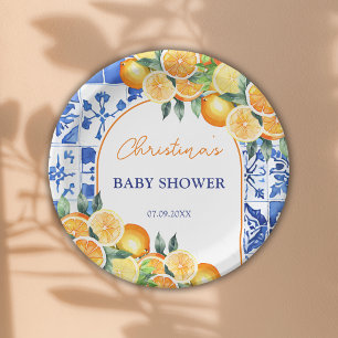 Kleine Süsse Citrus Baby Dusche Pappteller