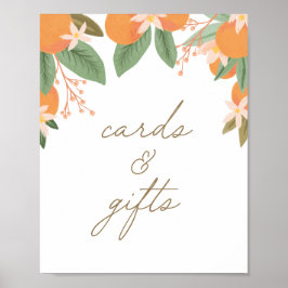 Kleine Süsse Citrus Baby Duschkarten und Geschenke Poster