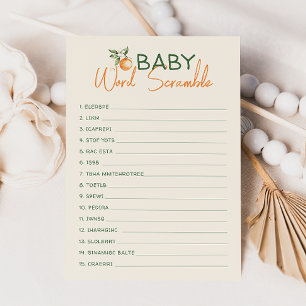 Kleine Süsse Citrus Baby Word Scramble Game Card Einladung